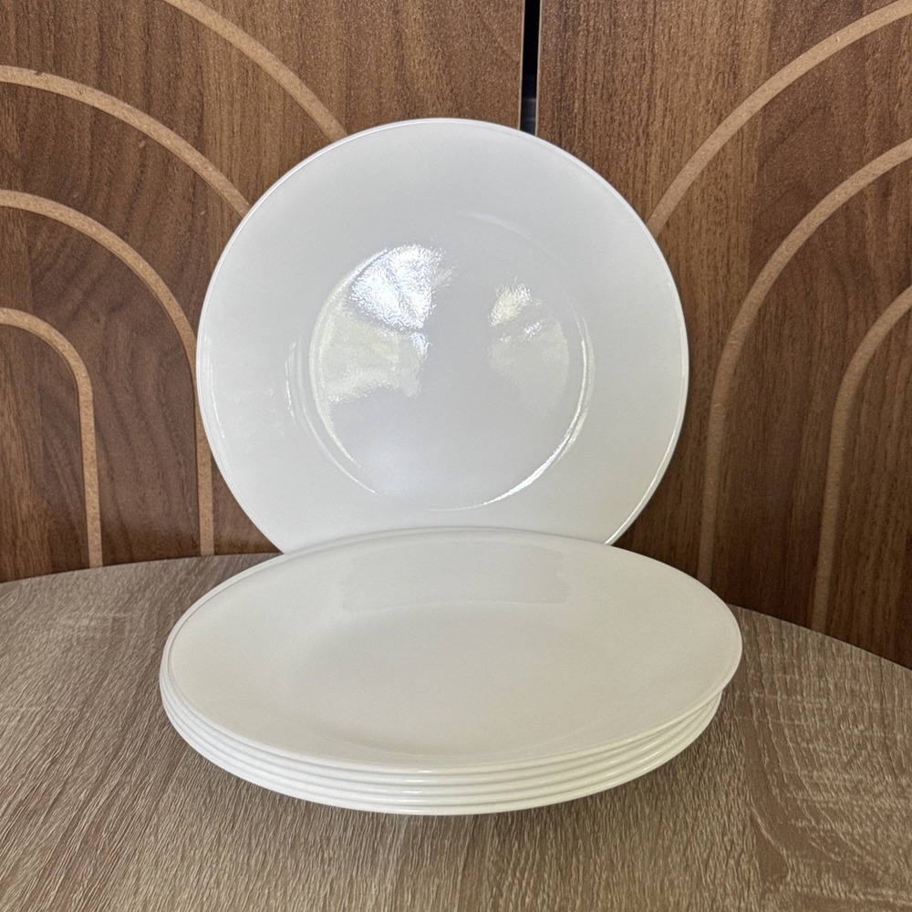 Corelle Small Bread Dessert Plates 6 3/4" White Blank Winter Frost Lot of 6